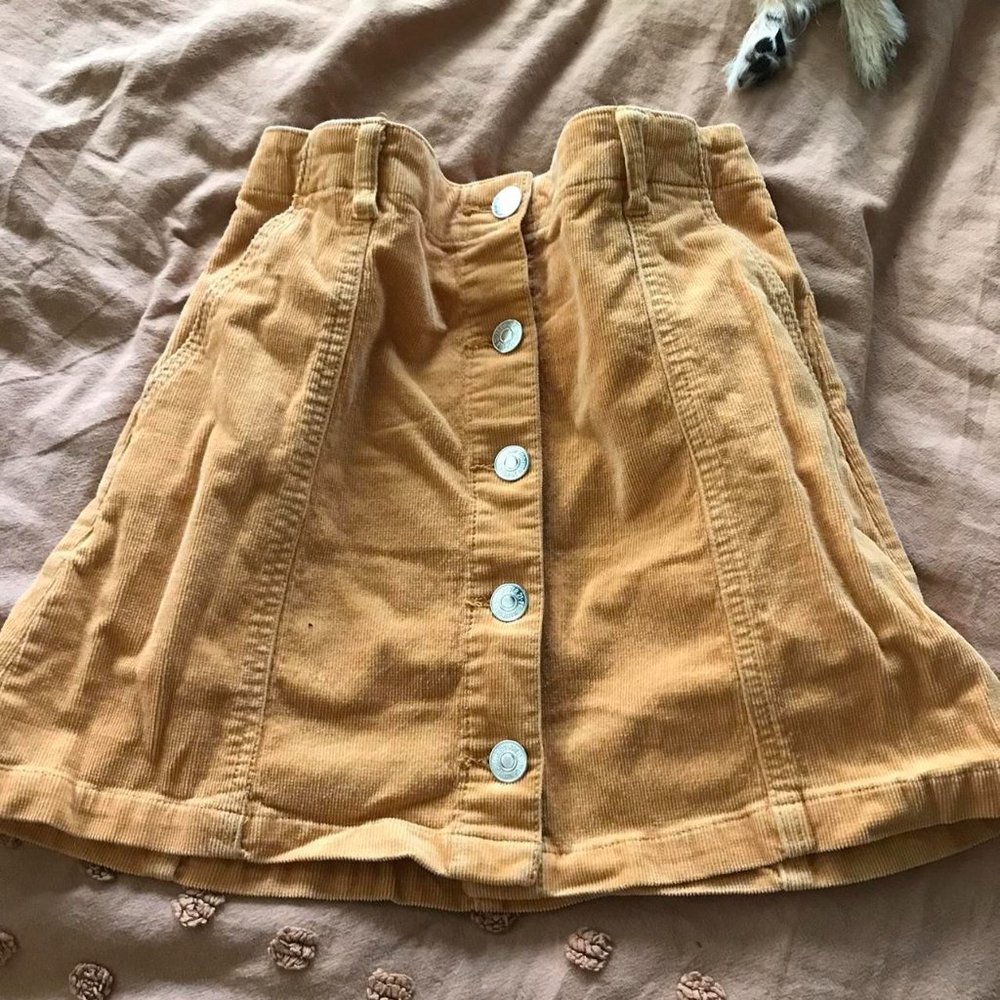 Mustard Corduroy Mini Skirt